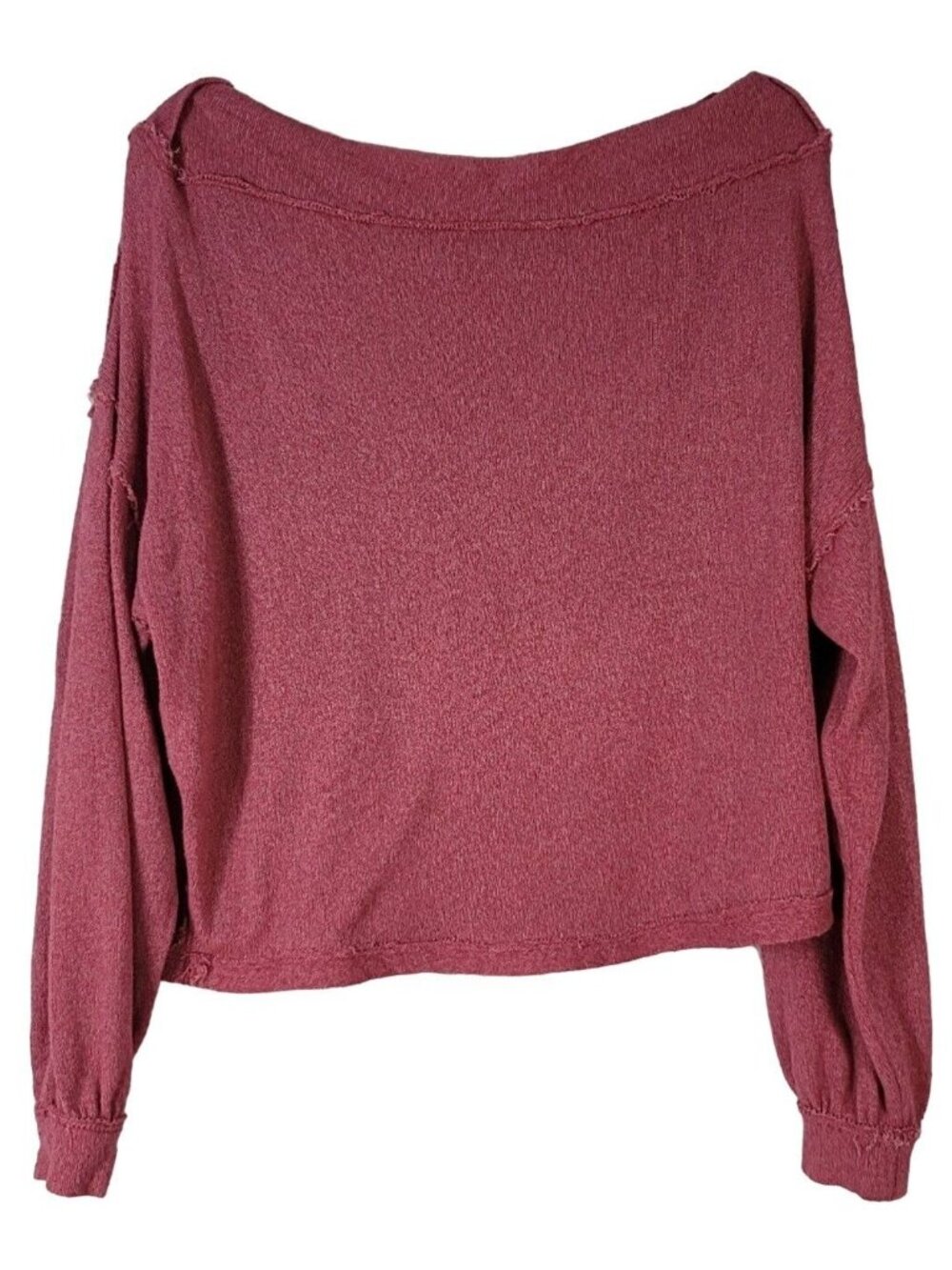 We the Free Boho Stay with Me Hacci Top Pink Raspberry Medium Off the Shoulder